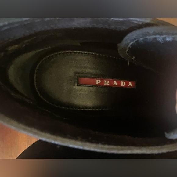 Authentic Prada Suede wedge booties 38.5 - Picture 2 of 9